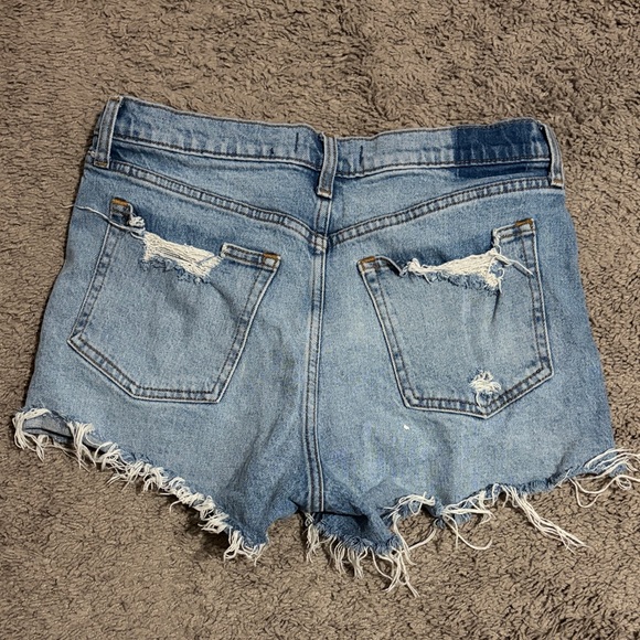 Abercrombie & Fitch Blue Distressed Jean Shorts - Picture 3 of 3